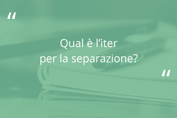 schermata verde con domanda "Qual è l’iter per la separazione?"
